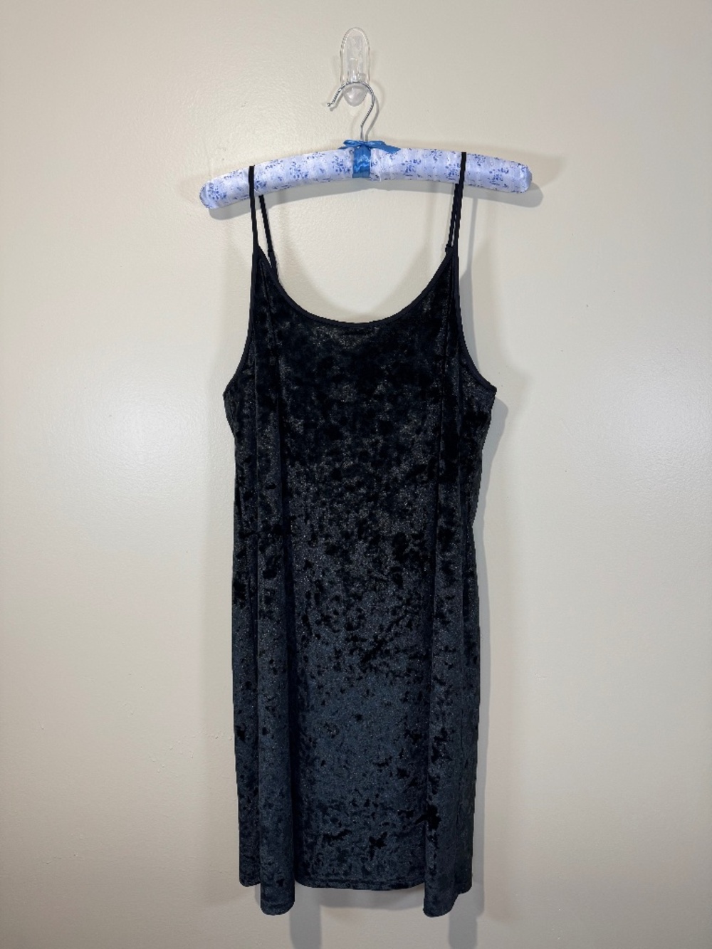 Black Crushed Velvet Victoria's Secret Slip Dress